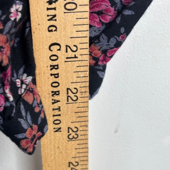 Vintage Komil Dark Floral Midi Dress L Prairie Long Sleeve Boho Cottage Pockets - Picture 11 of 12